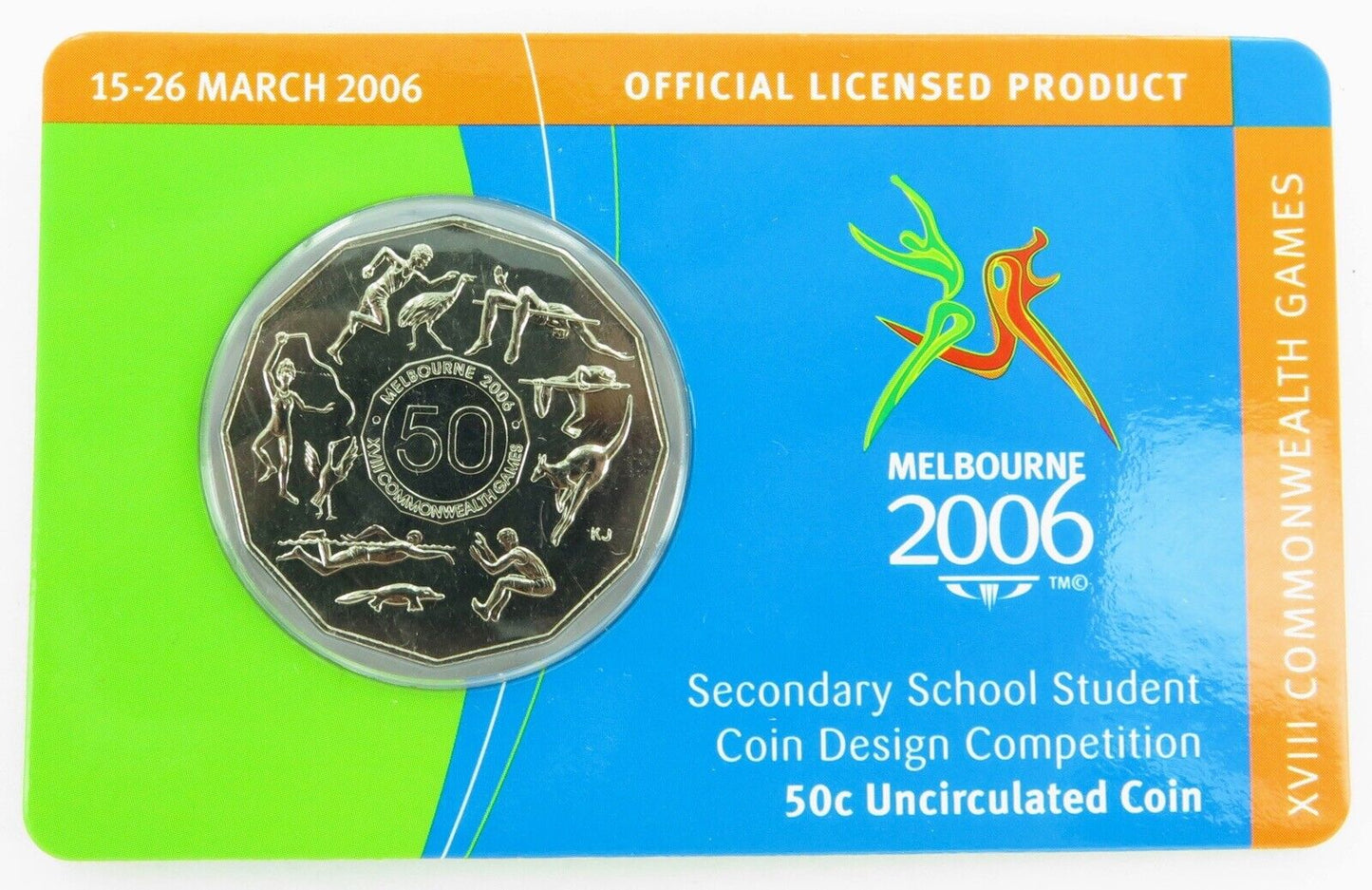 2006 COMMONWEALTH GAMES UNC 50c RAM SECONDARY SCHOOL STUDENT DESIGN