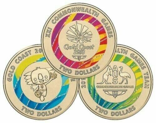 2018 COMMOMWEALTH GAMES SET $2 UNC