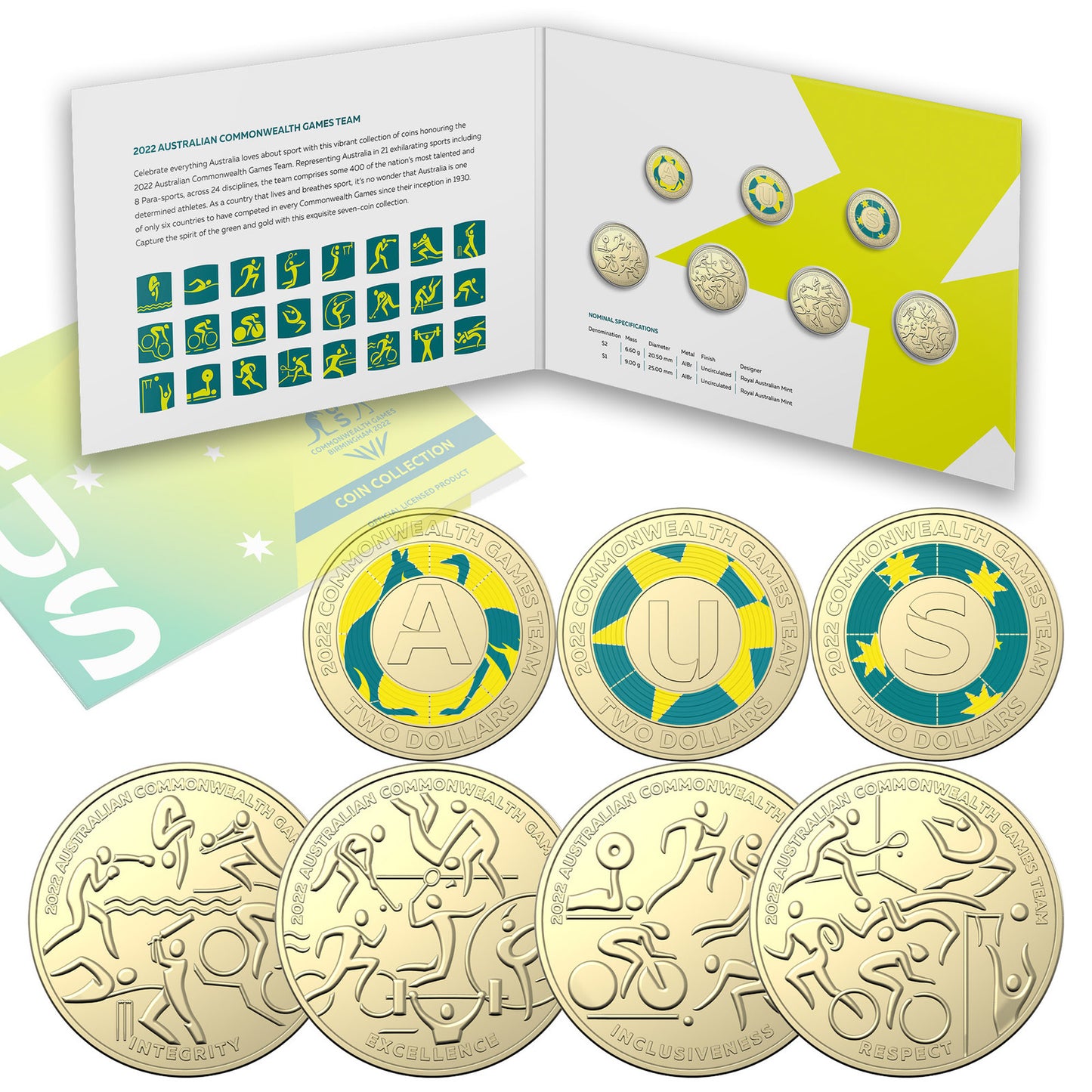 2022 Commonwealth Games 7 Coin unc set