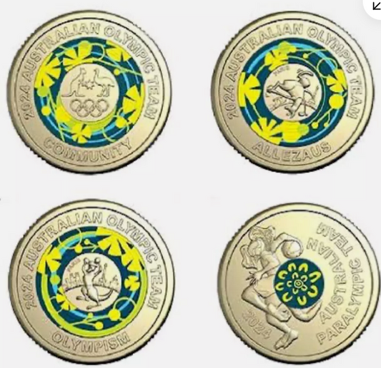 2024 PARIS OLYMPICS 4 COIN SET CIRCULATED