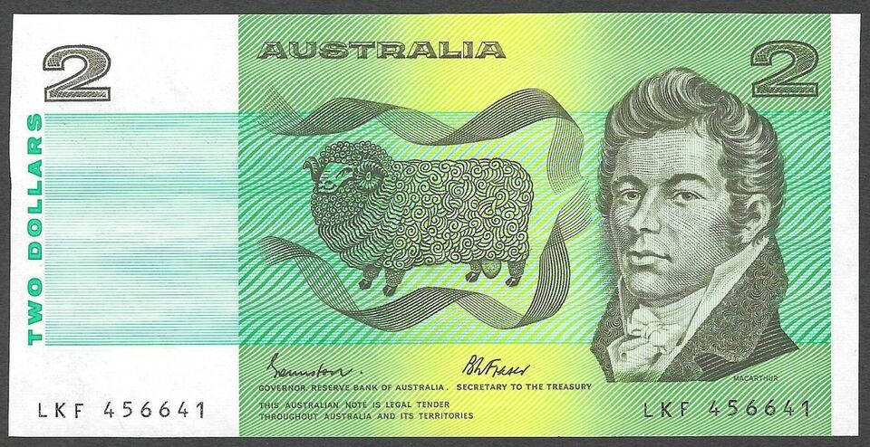 1985 $2 General Prefix Johnston / Fraser Australian Banknote - LJB645688