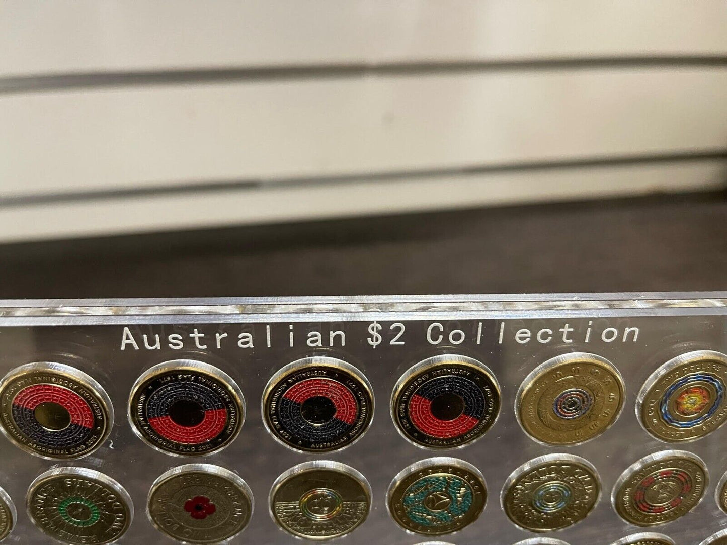 AUSTRALIAN $2 ACRYLIC DISPLAY STAND HOLDS 77 COINS