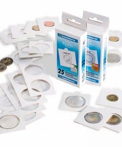 LIGHTHOUSE MATRIX SELF ADHESIVE 2x2 COIN HOLDERS 50c box of 25 (32.5mm)