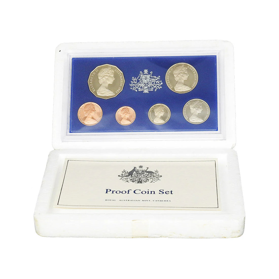 1983 ROYAL AUSTRALIAN MINT PROOF SET WITH CERTIFICATE OF AUTHENTICITY AND FOAMS