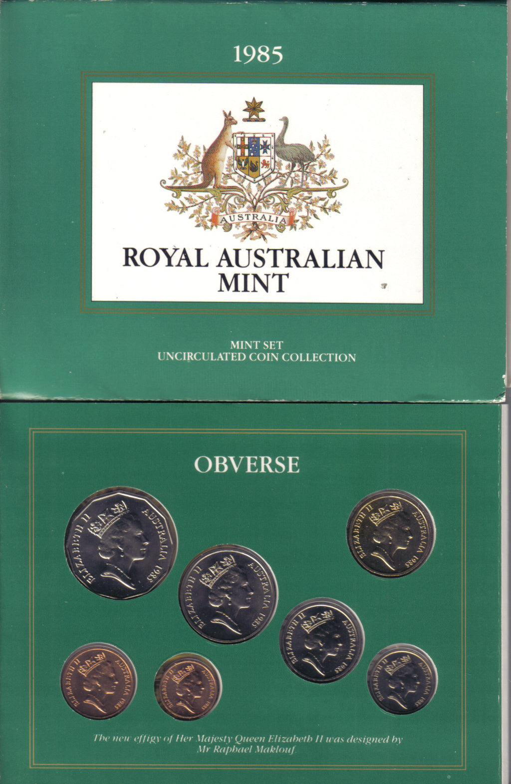 1985 Royal Australian Mint 7 UNC Coin Mint Set