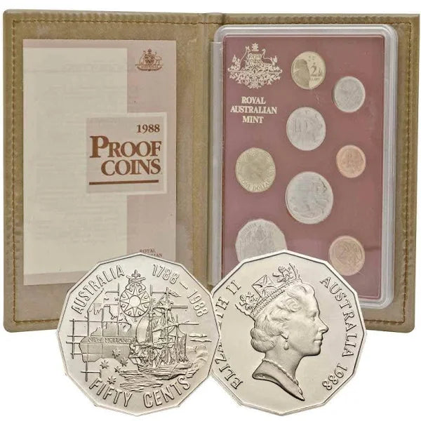 1988 ROYAL AUSTRALIAN MINT BICENTENIAL 8 COIN PROOF SET