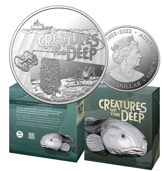 2023 CREATURES OF THE DEEP BLOB FISH PROOF COIN RAM