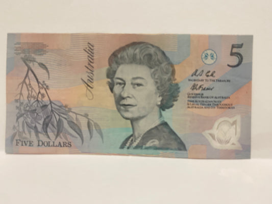 1992 $5 POLYMER BANKNOTE FRASER/COLE CIRCULATED