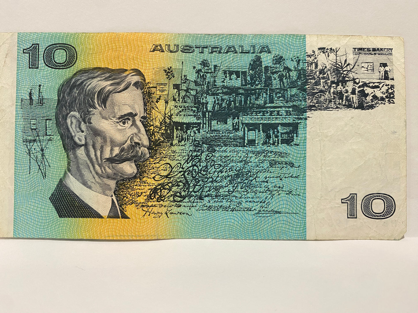 1989 $10 PAPER BANKNOTE FRASER/HIGGINS CIRCULATED