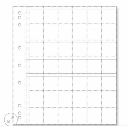 Renniks Coin Sheet 42 Pocket Clear (pack 10, includes Backing Pages)