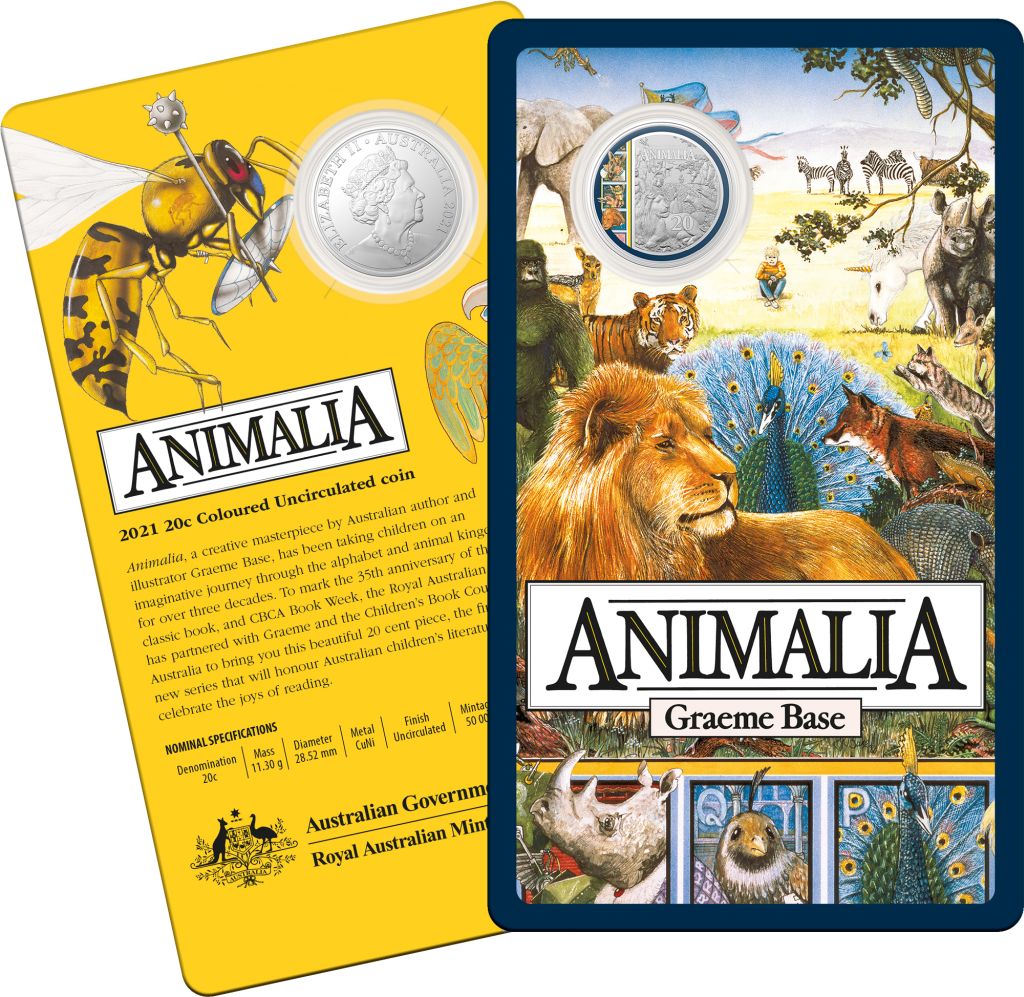 2021 ANAMALIA 20c COLOURED UNCIRCULATED COIN RAM