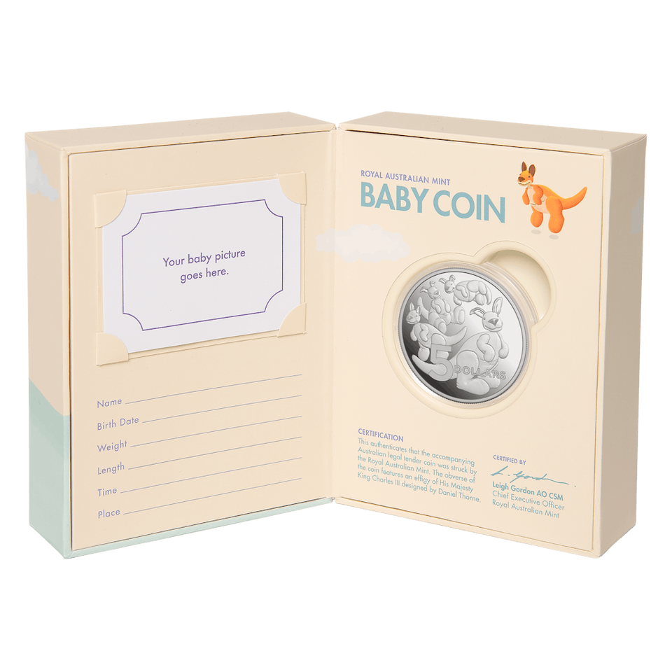 2024 $5 1 oz Fine Silver Proof Coin "Baby Coin" - Toy kangaroo