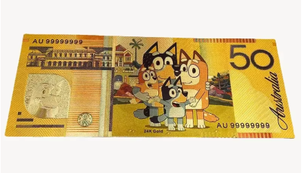 BLUEY gold foil Fifty dollar note commemorative