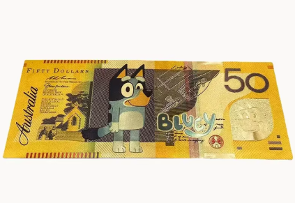 BLUEY gold foil Fifty dollar note commemorative