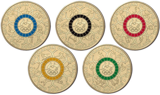 2016 RIO OLYMPICS 5 COIN SET CIRCULATED