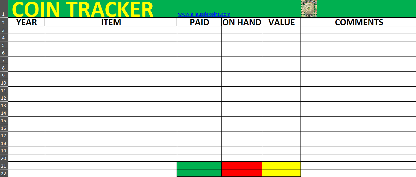 Coin Tracker Spreadsheet