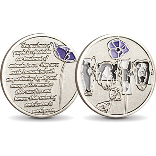 Purple poppy medallion - Honouring War Animals