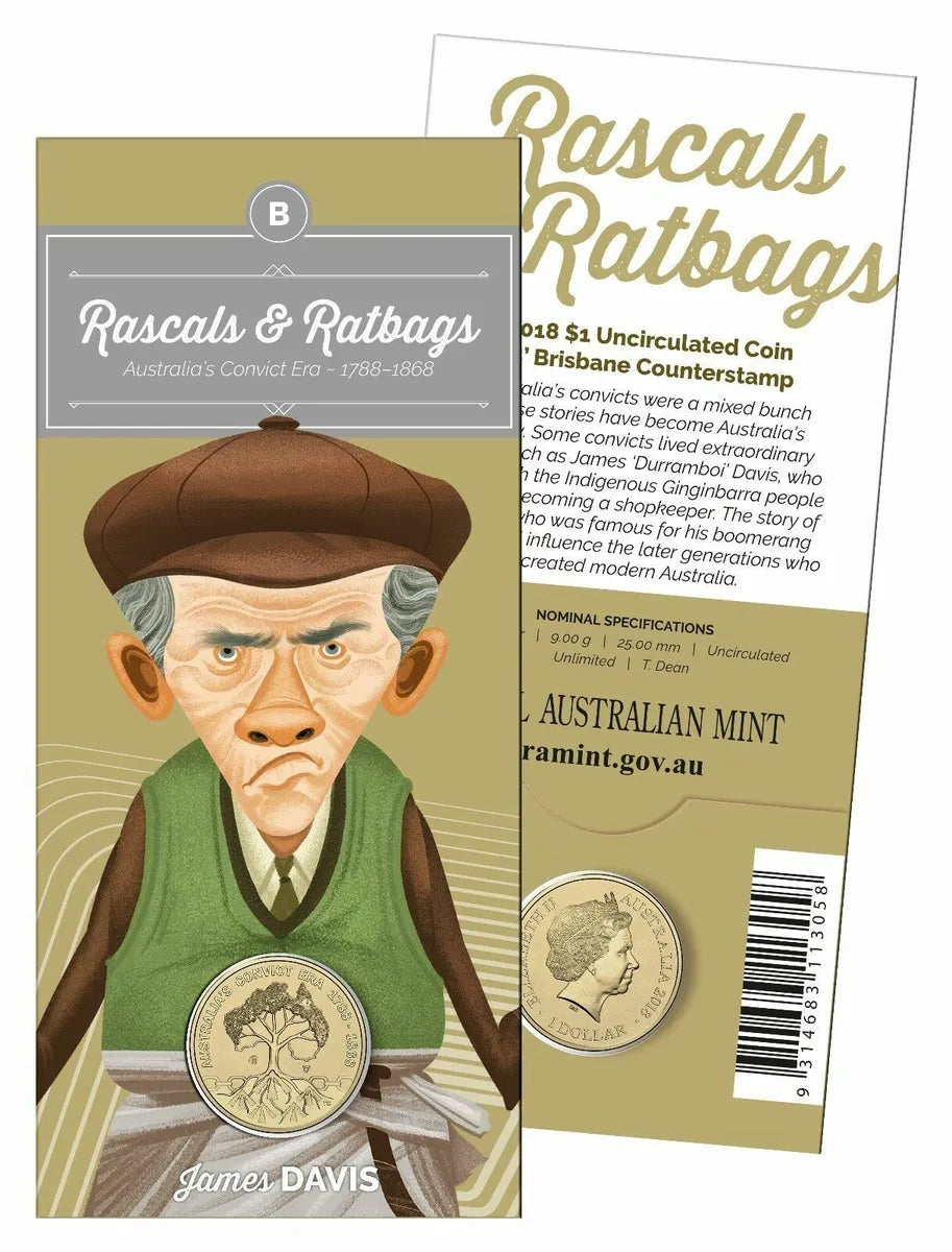 2018 RASCALS & RATBAGS $1 UNCIRCULATED C MINTMARK RAM