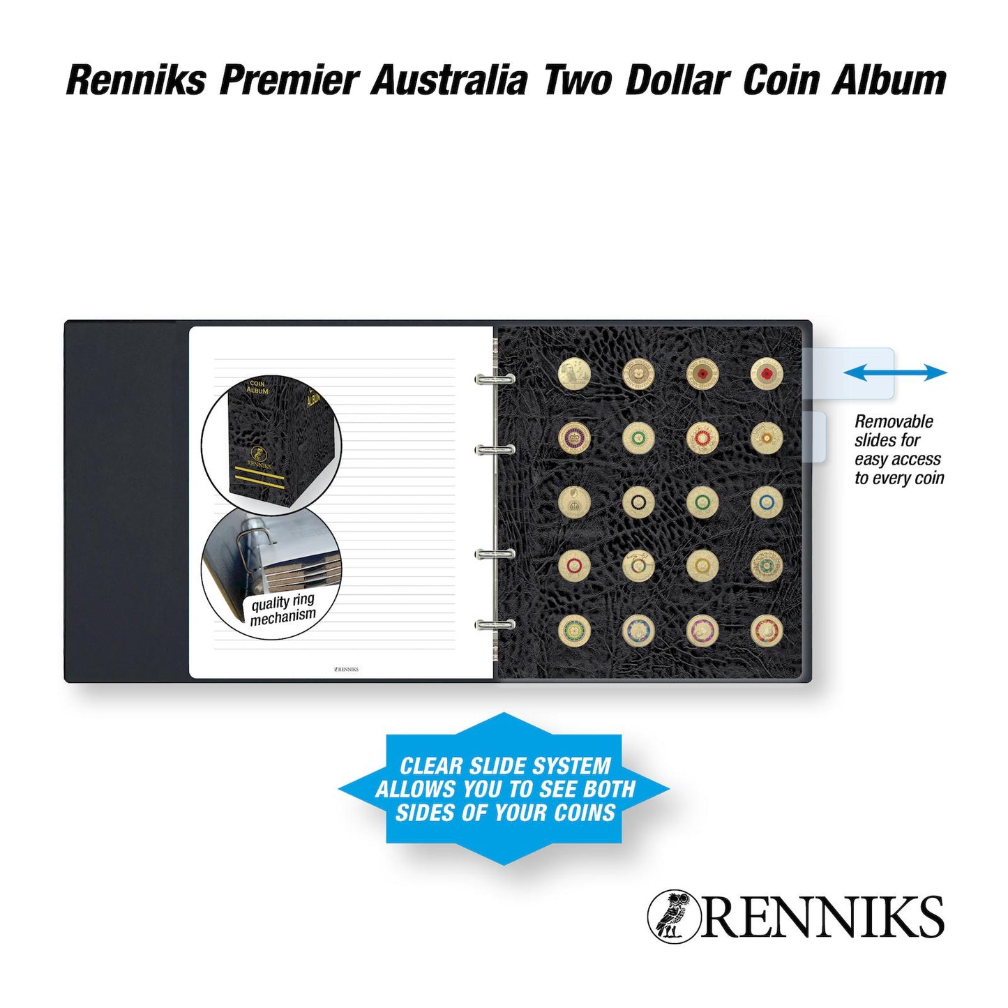 RENNIKS PREMIER AUSTRALIAN TWO DOLLAR COIN ALBUM - NEW PRODUCT