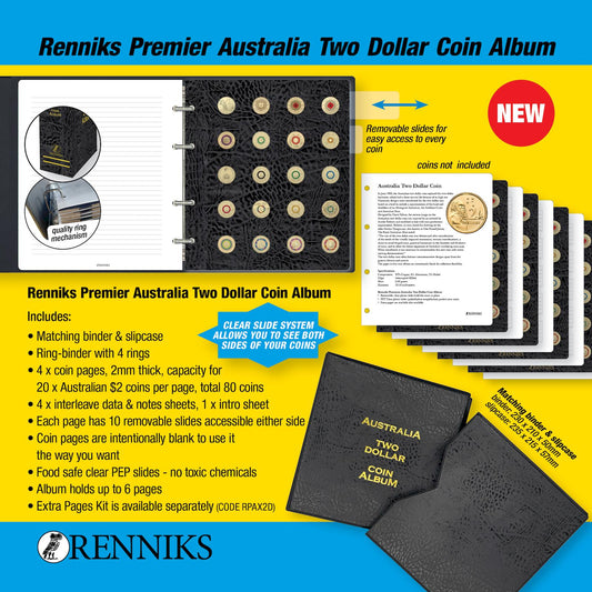 RENNIKS PREMIER AUSTRALIAN TWO DOLLAR COIN ALBUM - NEW PRODUCT