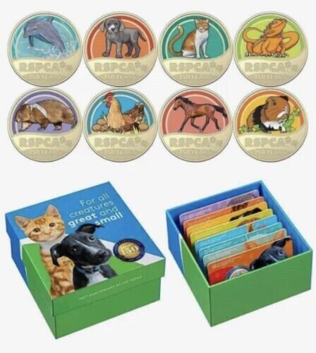 2021 RSPCA 150th ANNIVERSARY $1 COLOURED COIN BOX SET