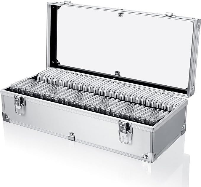 ALUMINIUM GRADED COIN CASE HOLDS 50 SLABS