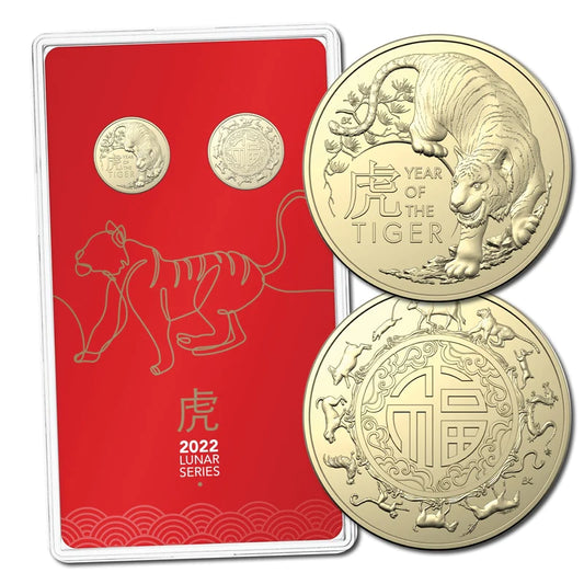 2022 LUNAR SERIES YEAR OF THE TIGER 2 COIN SET $1 RAM