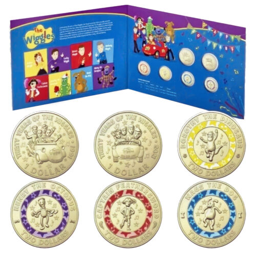 2021 WIGGLES FOLDER SET - 6 UNCIRCULATED COINS