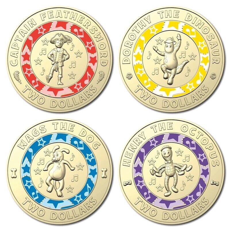 2021 30th ANNIVERSARY OF THE WIGGLES $2 COIN SET OF 4 - UNCIRCULATED ...